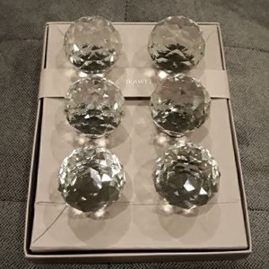 Crystal - Set of 6 Drawer Knobs, NIB.
